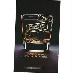 Vintage 1977 Johnnie Walker Black Label 12 Year Old Scotch Print Ad